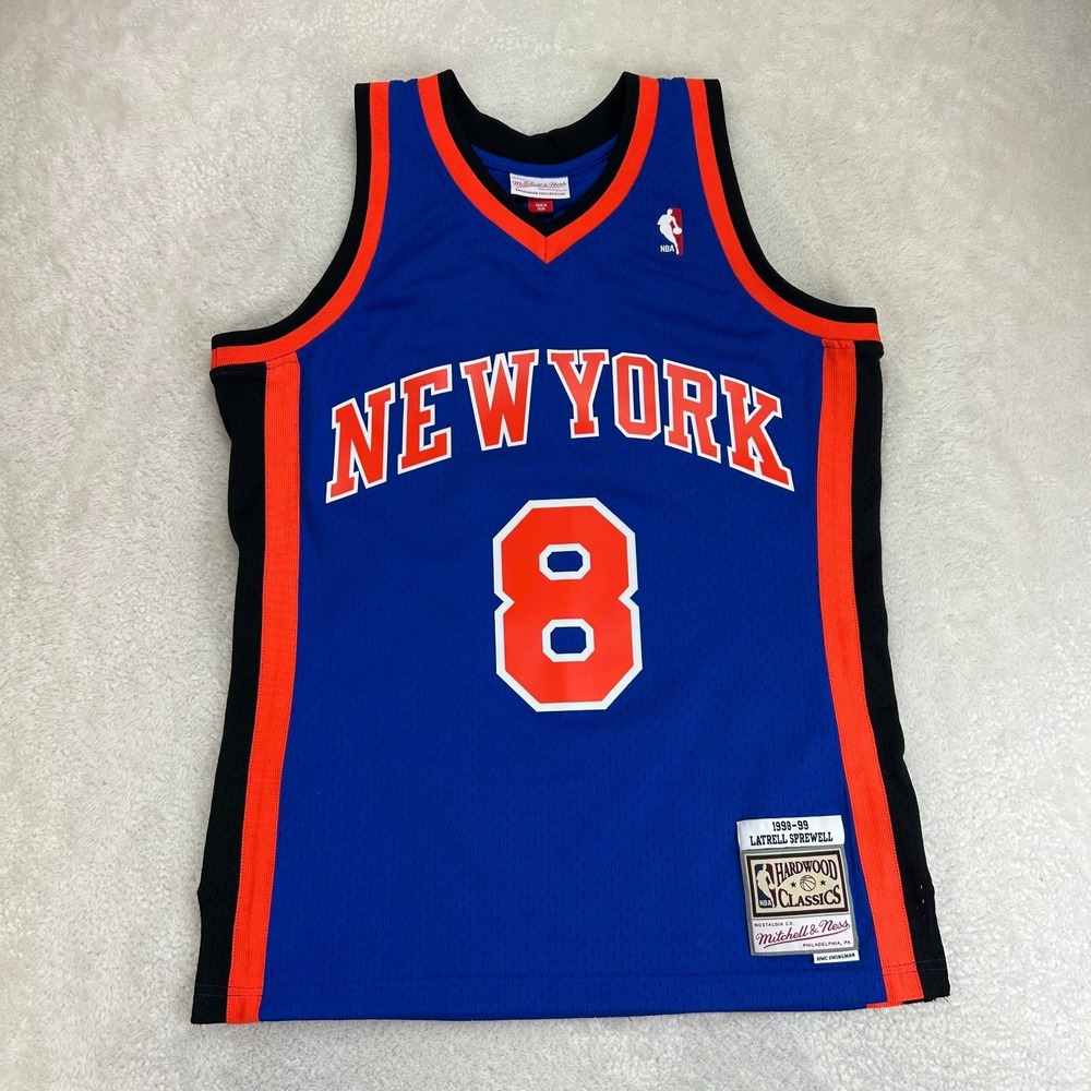 Mitchell & Ness New York Knicks Latrell Sprewell #8 Mens Blue 1998–99 NBA Jersey